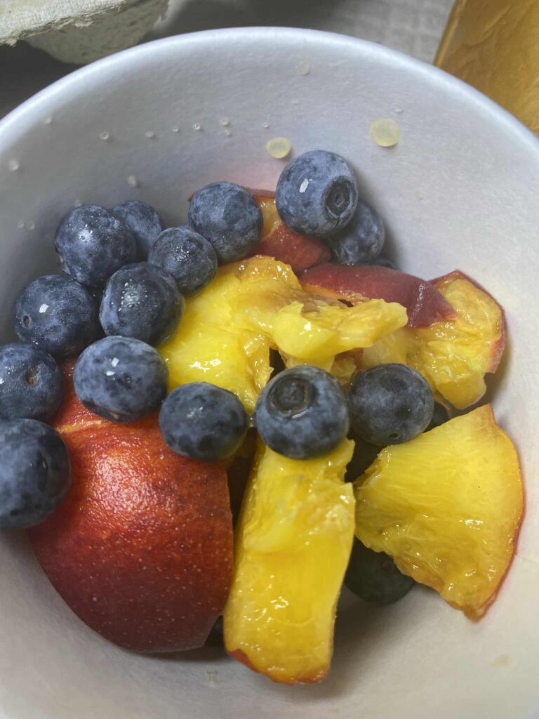 fresh fruit in a bowl cut up